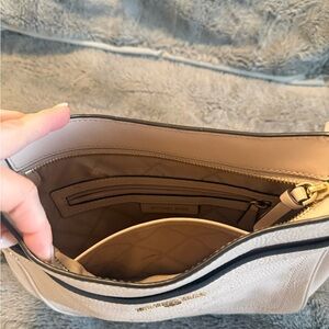 Michael Kors Blush Pink Leather Shoulder Bag with Gold Hardware